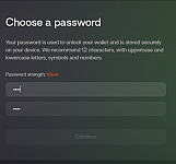 No hints/warning when chosen password has not min length